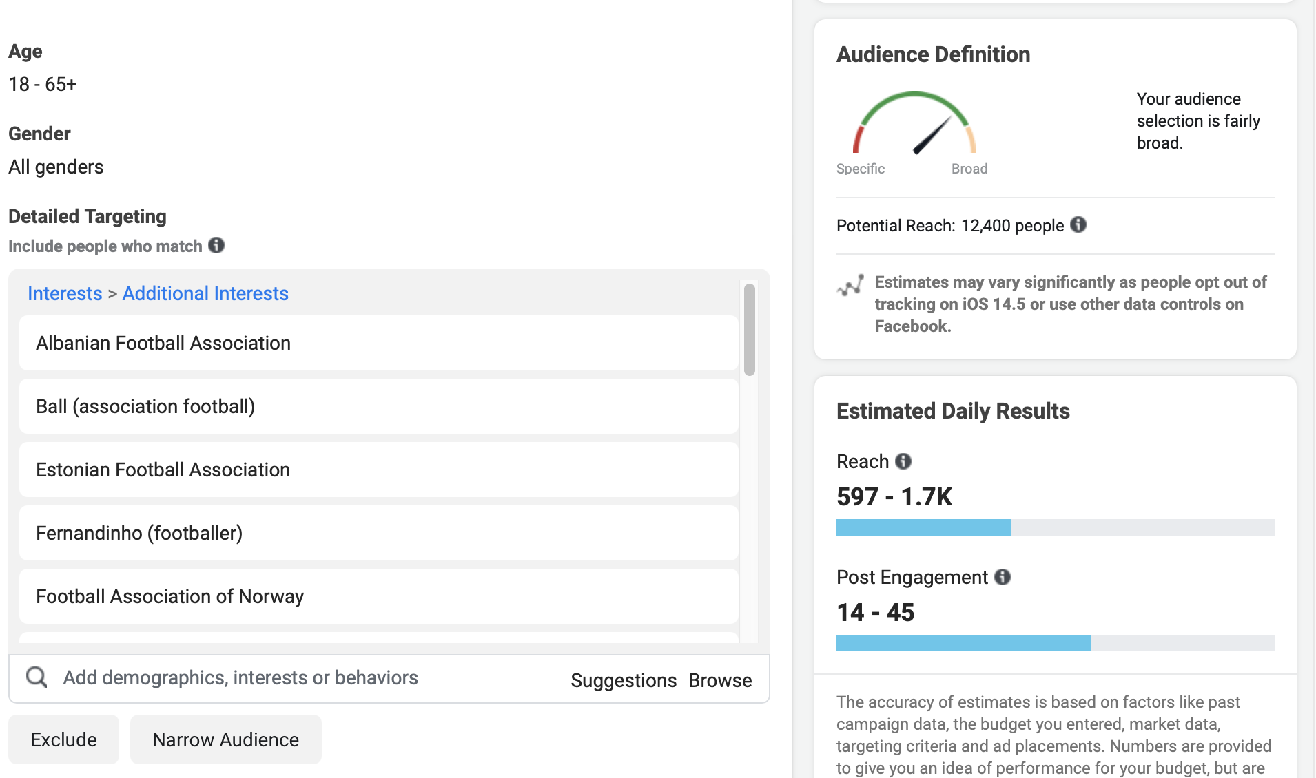 interestinsights interests added to detailed targeting